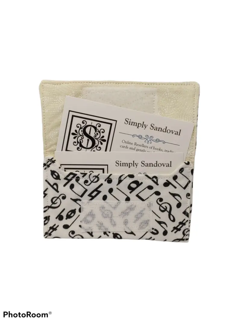 Black & White Musical Notes design Re-useable *gift card holder * busin ID:33301
