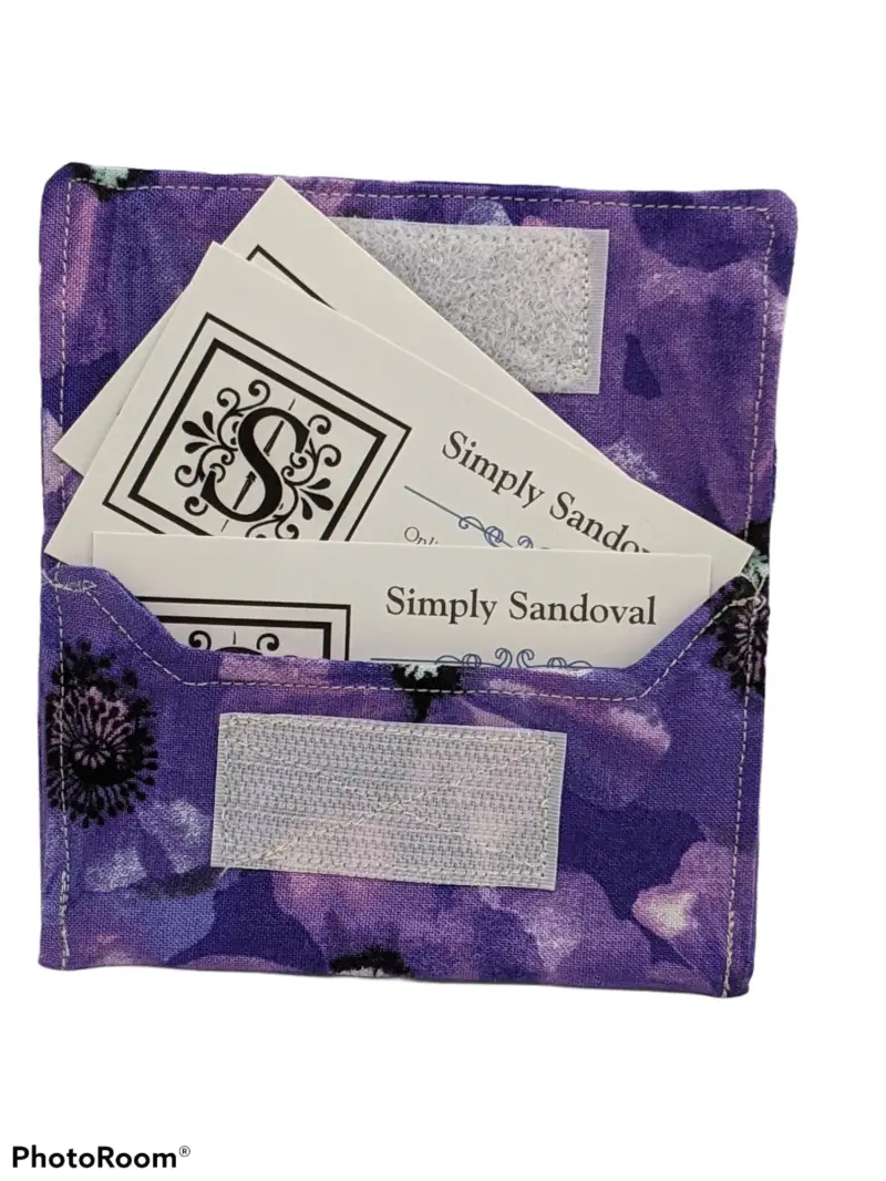 Purple Pansies Re-useable *gift card holder * - pansy lining ID:33305