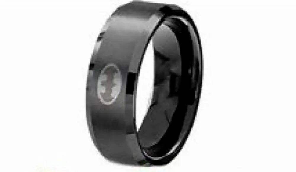 Size 11 3/4 Ring Black Stainless Steel Engraved Batman