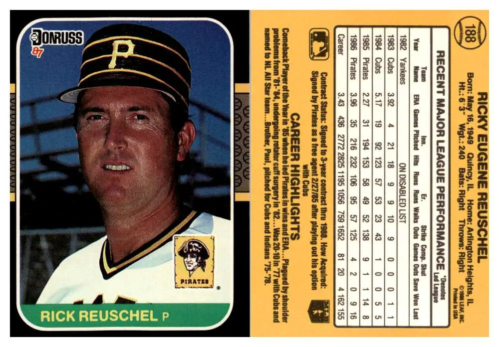 1987 Donruss #188 Rick Reuschel ID:45449