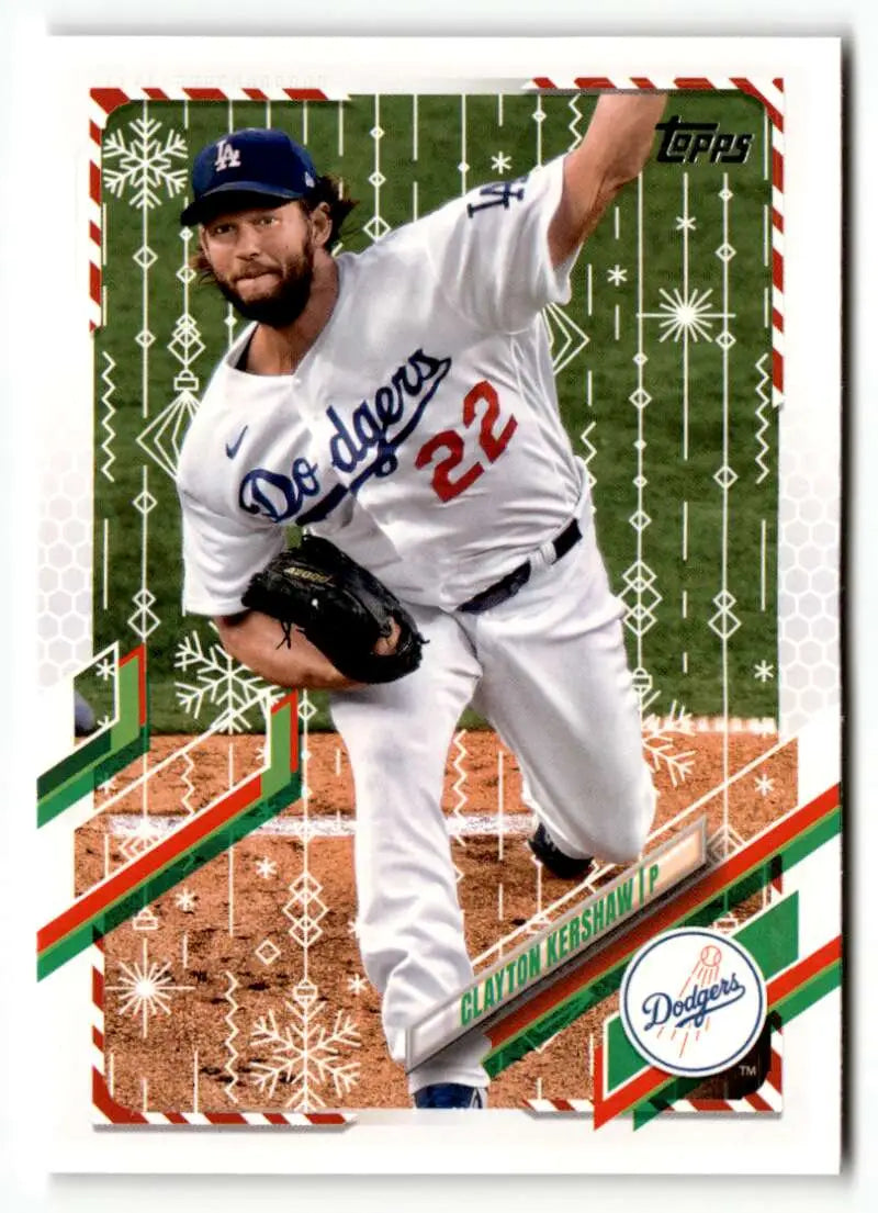 2021 Topps Holiday #HW180 Clayton Kershaw NrMt-Mt ID:50304