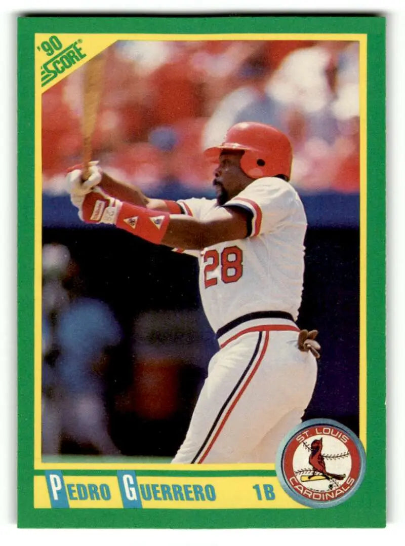 1990 Score #13 Pedro Guerrero St. Louis Cardinals Baseball Cards ID:52781