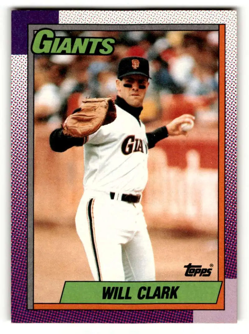 1990 Topps #100 Will Clark San Francisco Giants Baseball Cards EX/NM ID:53568