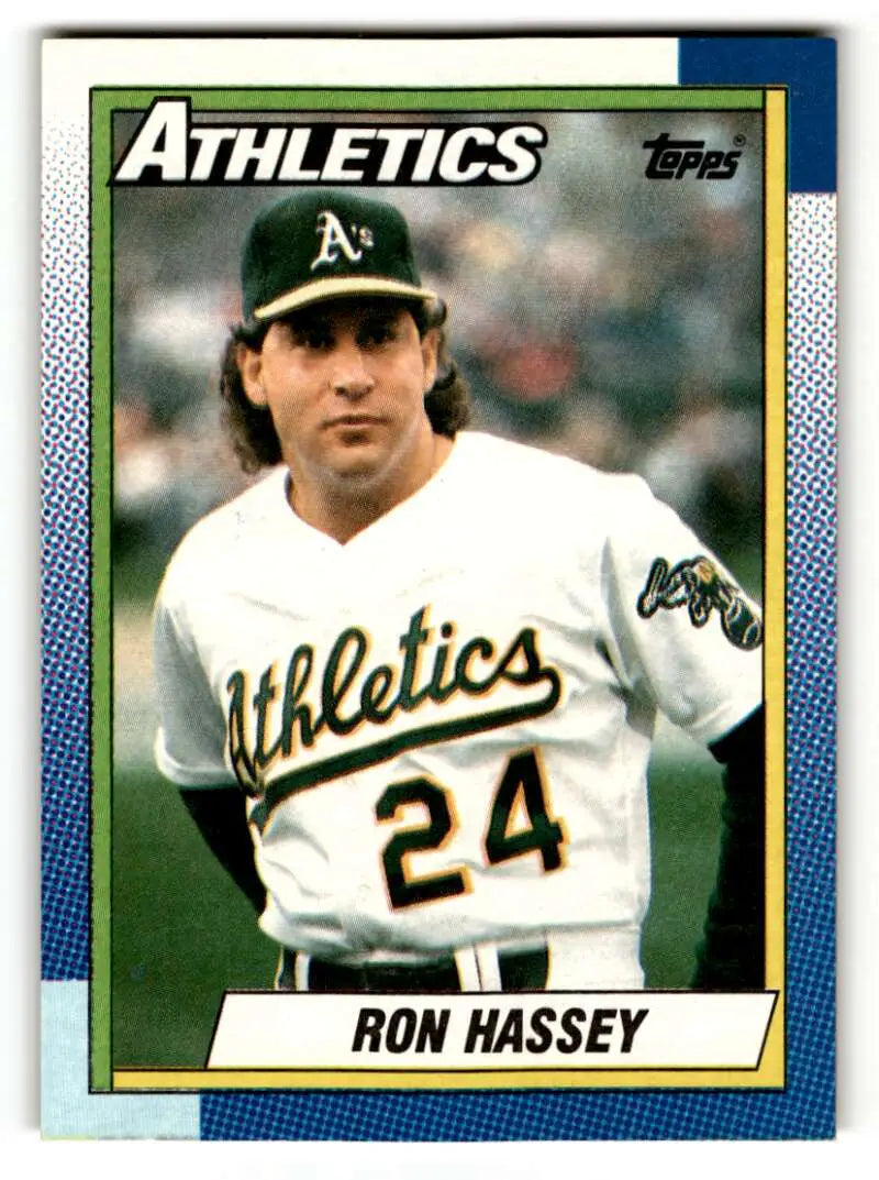 1990 Topps #527 Ron Hassey Oakland Athletics Baseball Cards EX/NM ID:53576