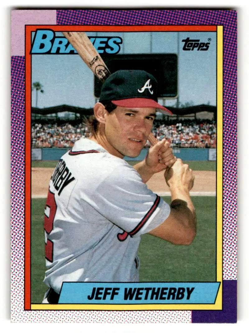 1990 Topps #142 Jeff Wetherby Atlanta Braves Baseball Cards EX/NM ID:53735