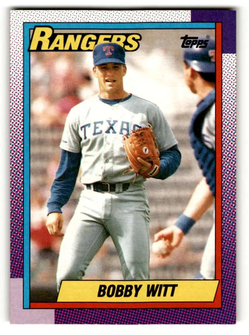 1990 Topps #166 Bobby Witt Texas Rangers Baseball Cards EX/NM ID:53761