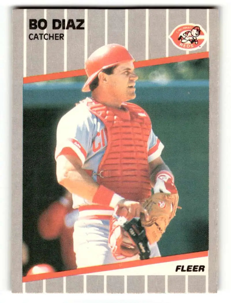 1989 Fleer #159 Bo Diaz Cincinnati Reds Baseball Cards NM Near Mint ID:54331