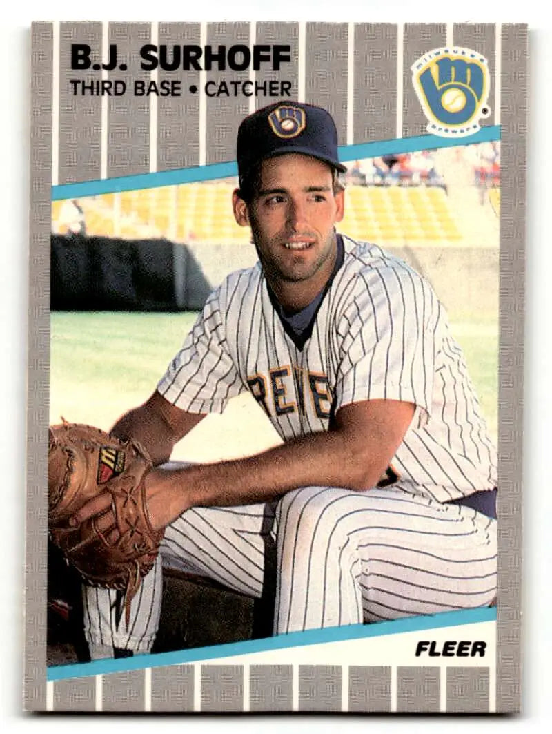 1989 Fleer #197 B.J. Surhoff Milwaukee Brewers Baseball Cards NM Nea ID:54347
