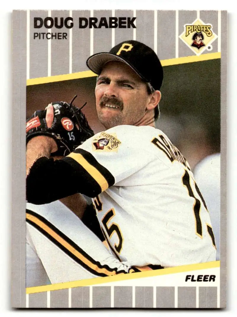 1989 Fleer #206 Doug Drabek Pittsburgh Pirates Baseball Cards NM Nea ID:54354