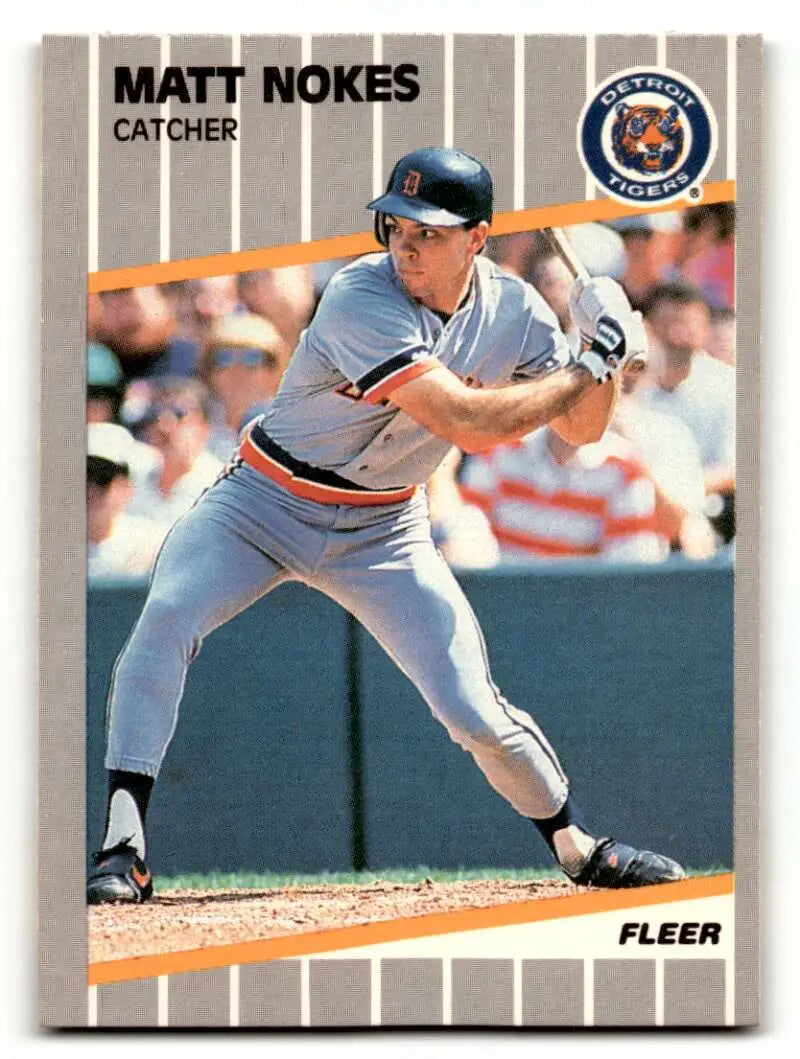 1989 Fleer #140 Matt Nokes Detroit Tigers Baseball Cards NM Near Min ID:54380