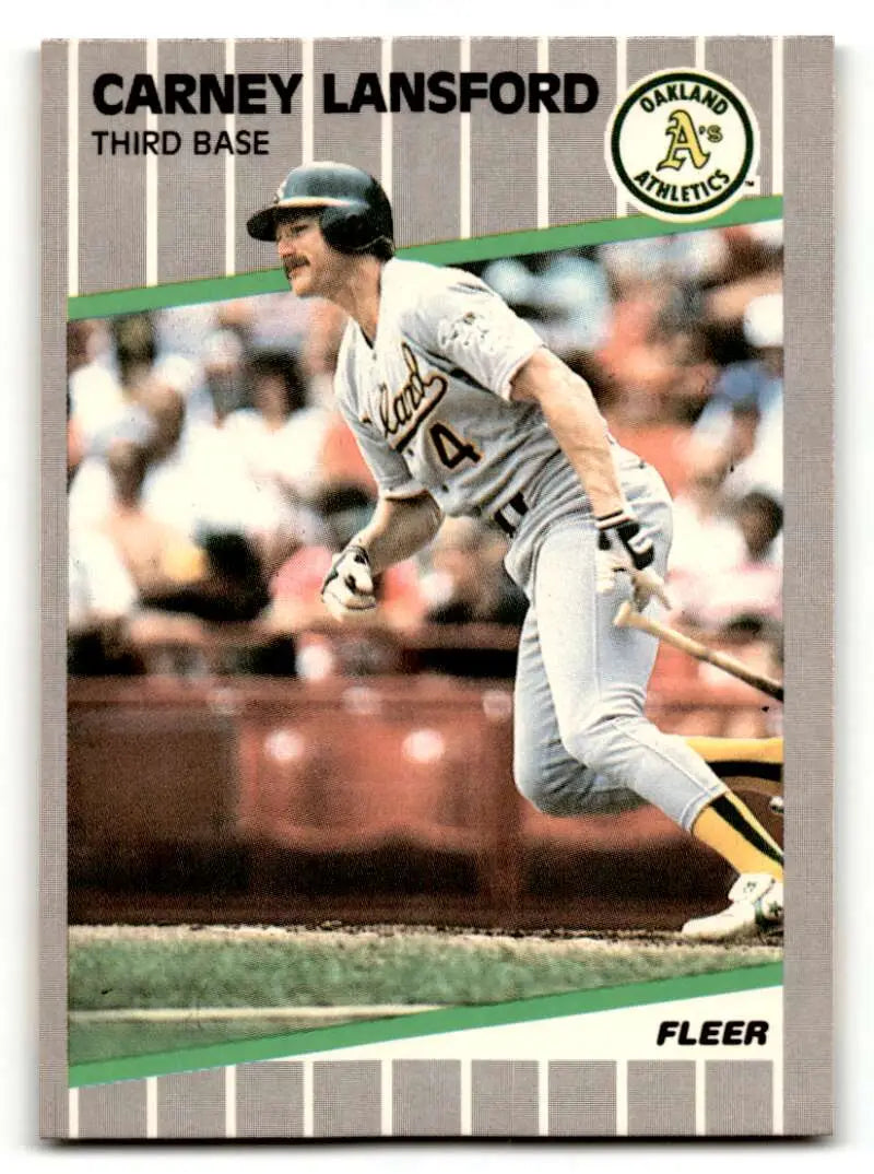 1989 Fleer #16 Carney Lansford Oakland Athletics Baseball Cards NM N ID:54466