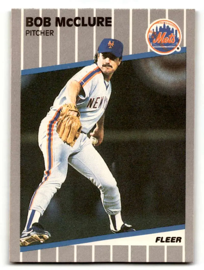 1989 Fleer #42 Bob McClure New York Mets Baseball Cards NM Near Mint ID:54488
