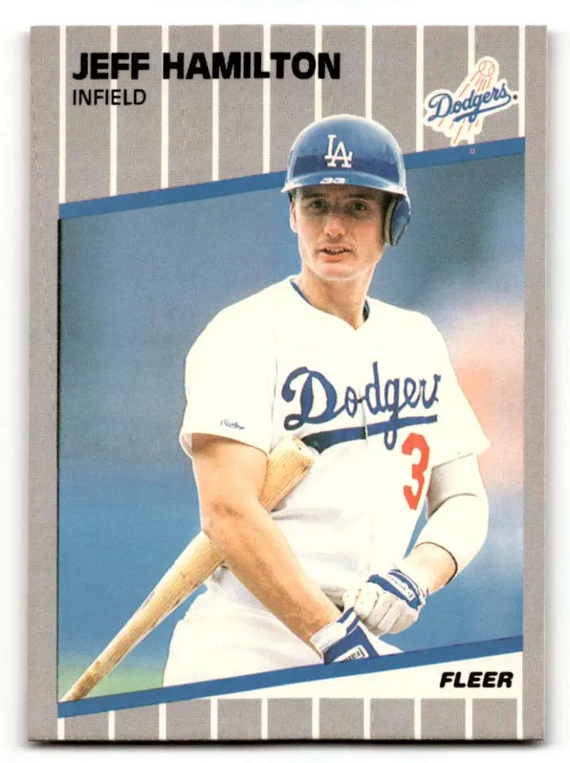 1989 Fleer #60 Jeff Hamilton Los Angeles Dodgers Baseball Cards NM N ID:54504