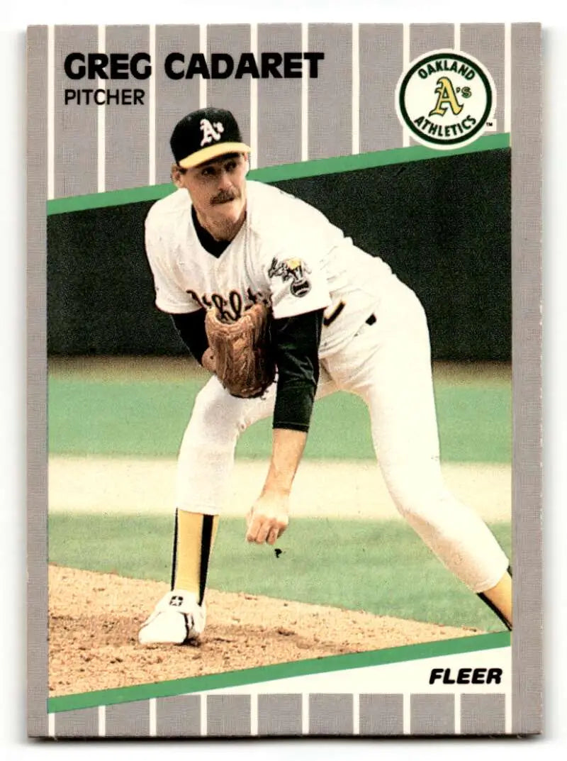 1989 Fleer #4 Greg Cadaret Oakland Athletics Baseball Cards NM-MT ID:54541