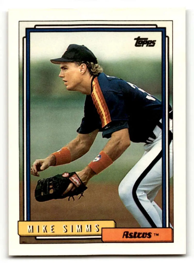 1992 Topps #463 Mike Simms Houston Astros Baseball Cards EX/NM ID:54719