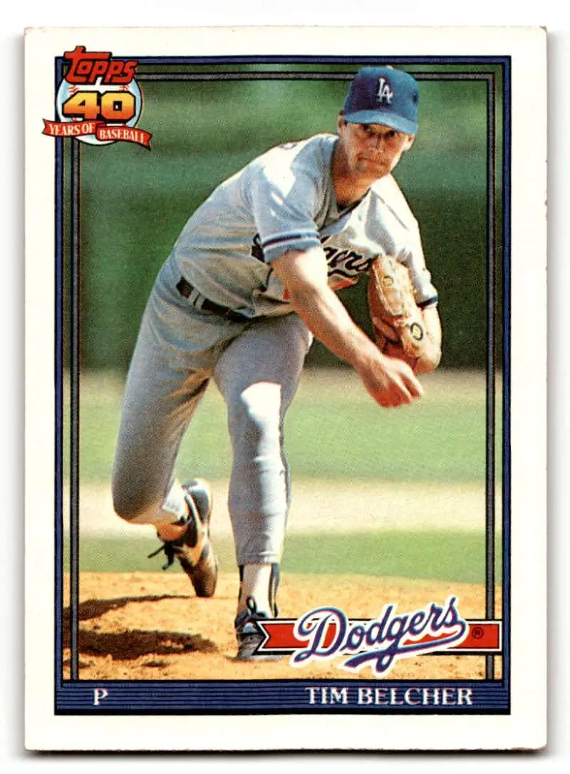 1991 Topps #25 Tim Belcher Los Angeles Dodgers Baseball Cards EX/NM ID:54848