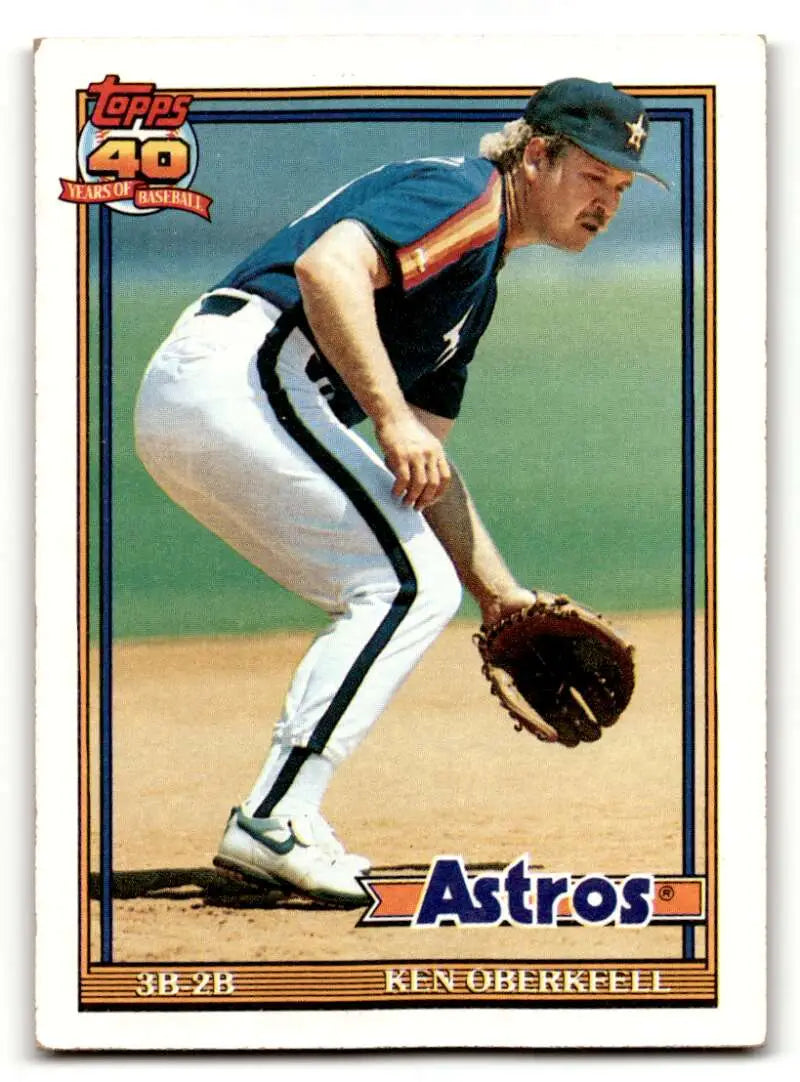 1991 Topps #286 Ken Oberkfell Houston Astros Baseball Cards EX/NM ID:54889