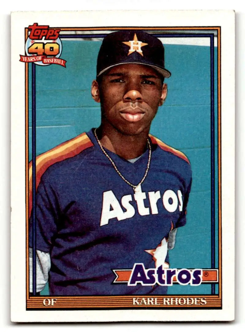 1991 Topps #516 Karl Rhodes Houston Astros Baseball Cards EX/NM ID:54890