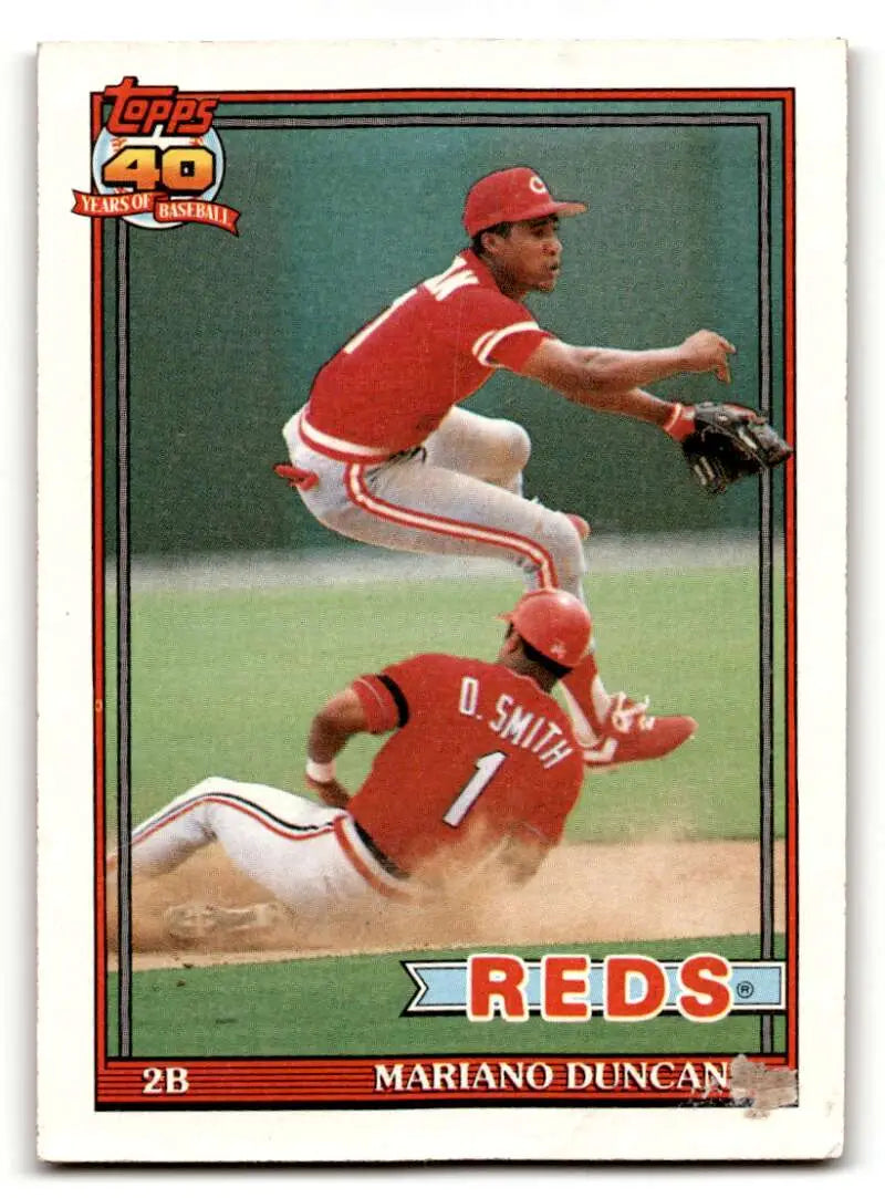 1991 Topps #13 Mariano Duncan Cincinnati Reds Baseball Cards EX/NM ID:54894