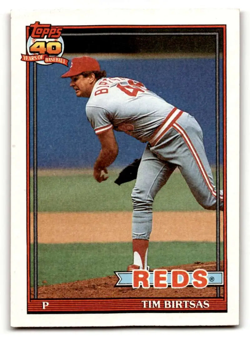 1991 Topps #289 Tim Birtsas Cincinnati Reds Baseball Cards EX/NM ID:54899