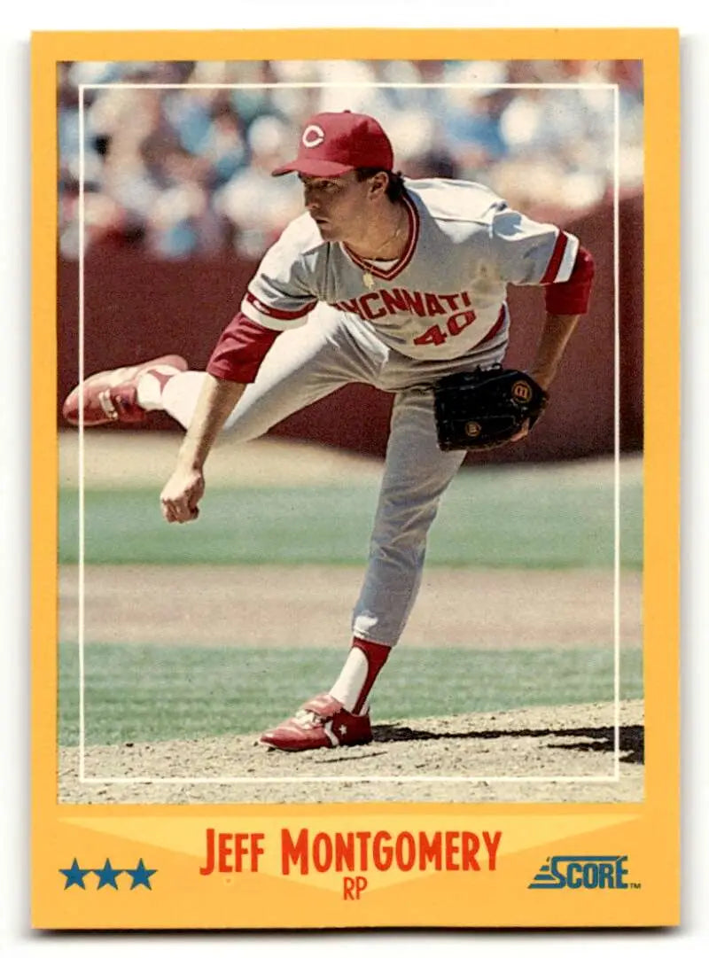 1988 Score #497 Jeff Montgomery Cincinnati Reds Baseball Cards EX/NM ID:54913
