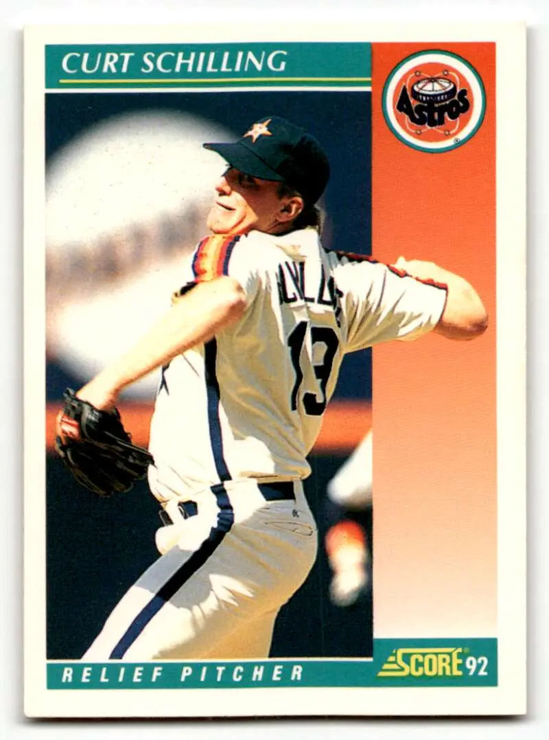 1992 Score #671 Curt Schilling Houston Astros Baseball Cards EX/NM ID:55113