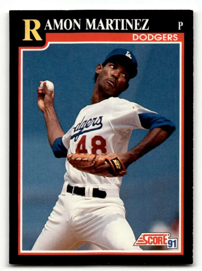 1991 Score #300 Ramon Martinez Los Angeles Dodgers Baseball Cards EX ID:55151