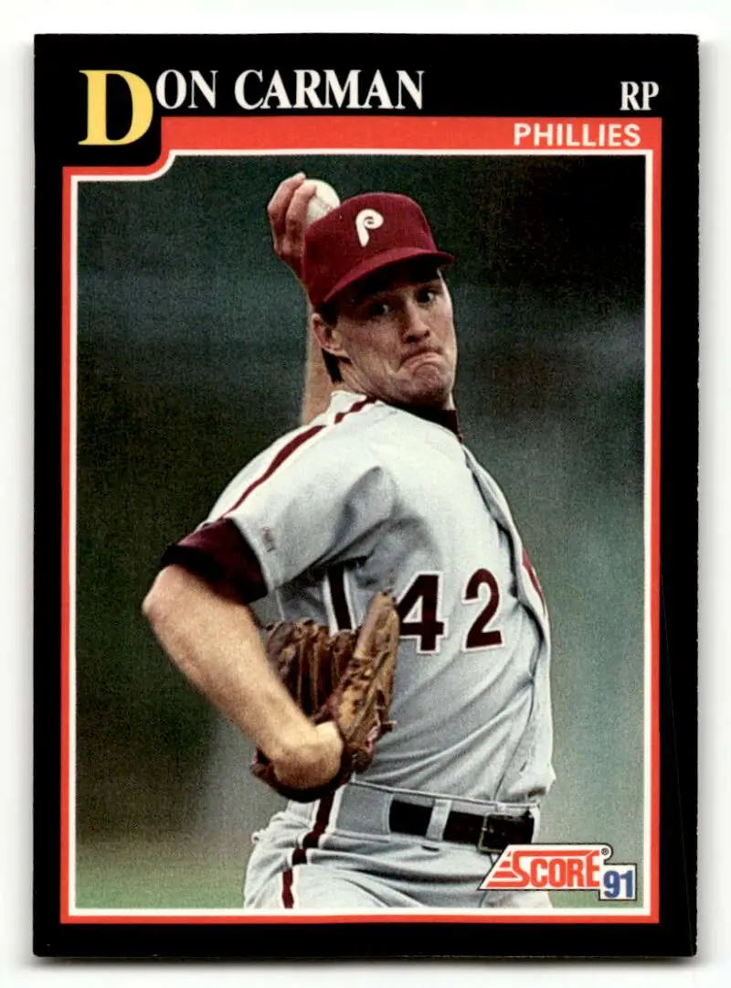 1991 Score #237 Don Carman Philadelphia Phillies Baseball Cards EX/N ID:55162