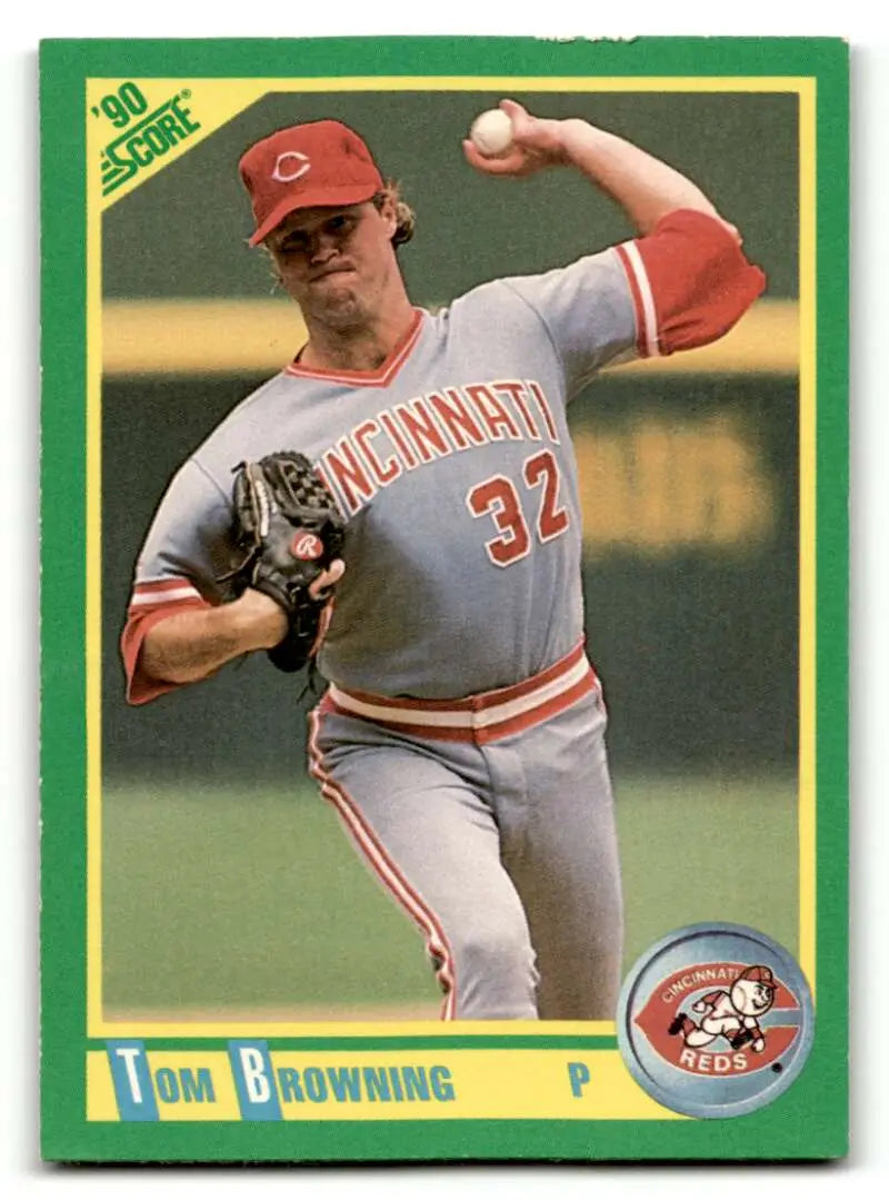 1990 Score #165 Tom Browning Cincinnati Reds Baseball Cards EX/NM ID:55193
