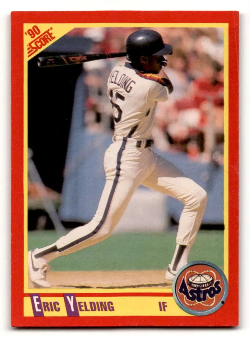 1990 Score #411 Eric Yelding Houston Astros Baseball Cards EX/NM ID:55198