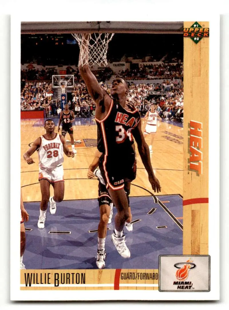 1991 Upper Deck #168 Willie Burton Miami Heat Basketball Cards NM Ne ID:55723