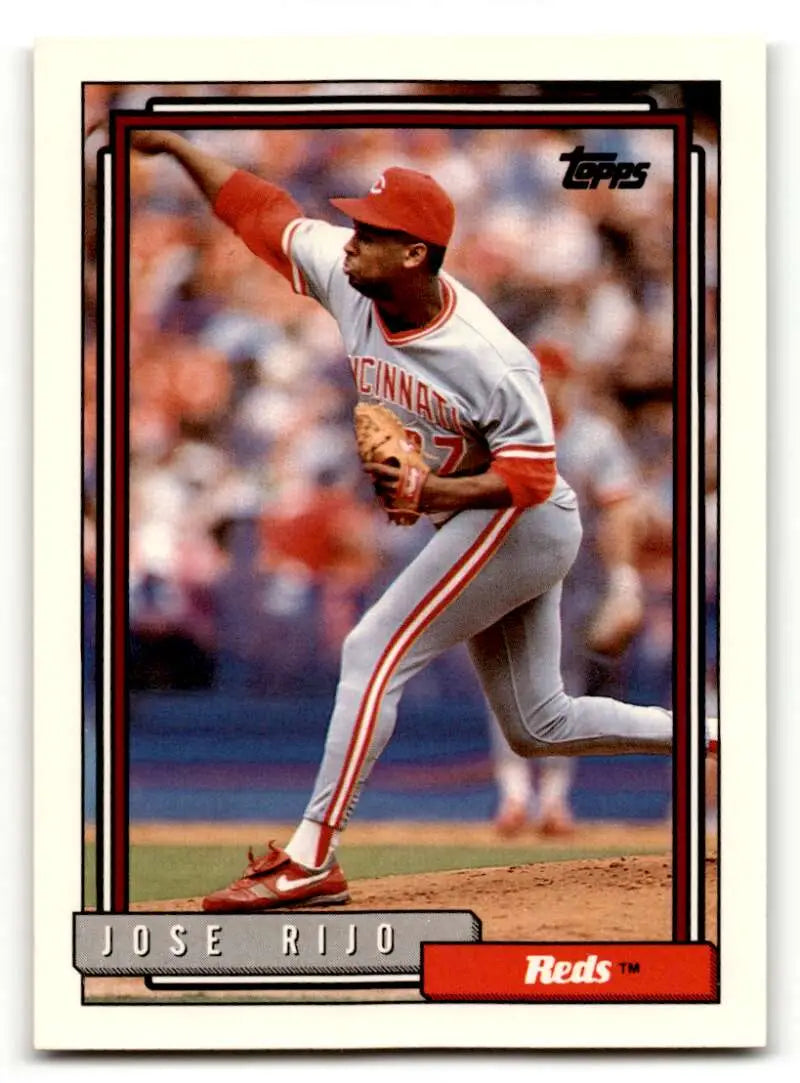 1992 Topps #220 Jose Rijo Cincinnati Reds Baseball Cards EX/NM ID:55831