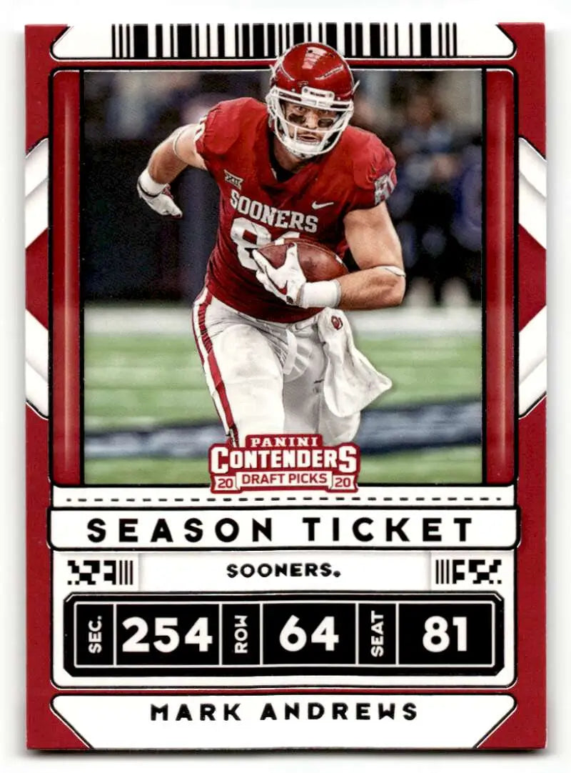 2020 Panini Contenders Draft Picks #63 Mark Andrews Oklahoma Sooners ID:55956