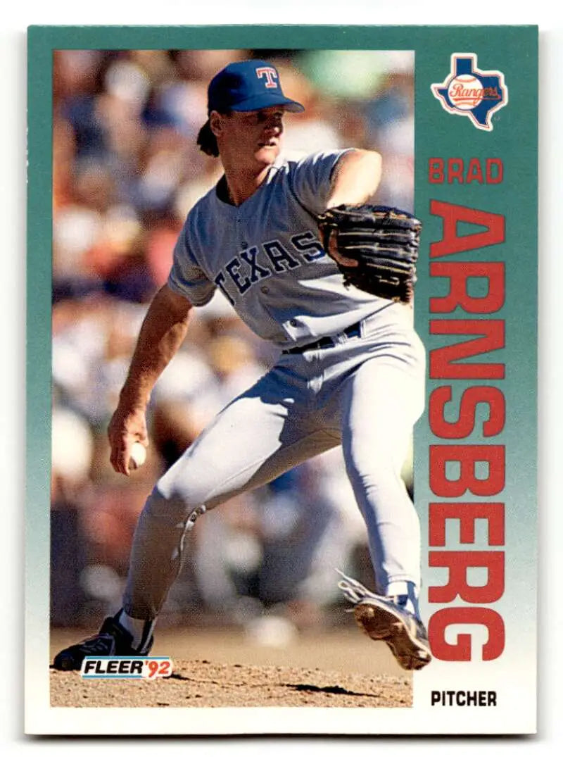 1992 Fleer #298 Brad Arnsberg Texas Rangers Baseball Cards NM Near M ID:56078