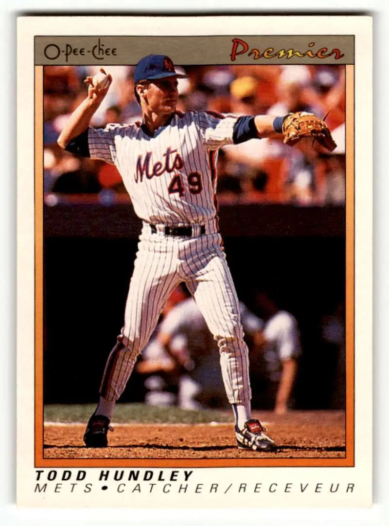 1991 O-Pee-Chee Premier #66 Todd Hundley New York Mets Baseball Card ID:56147