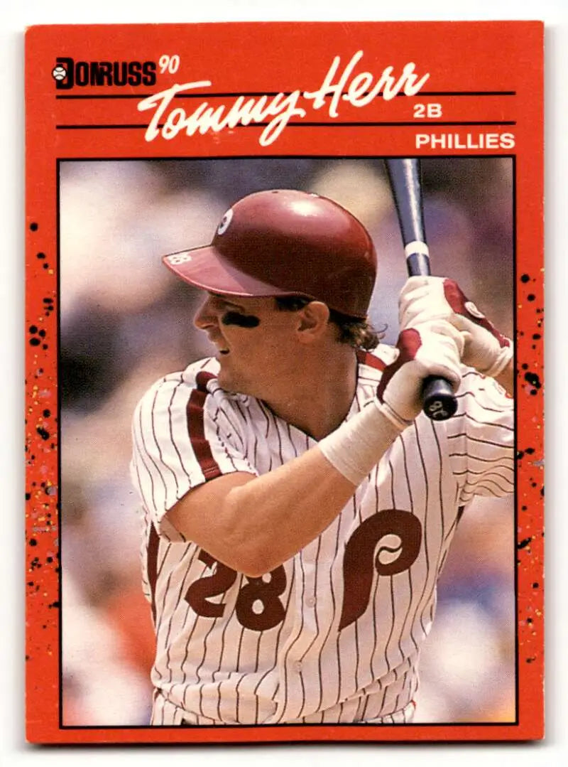 1990 Donruss #75 Tommy Herr Philadelphia Phillies Baseball Cards EX/ ID:56228