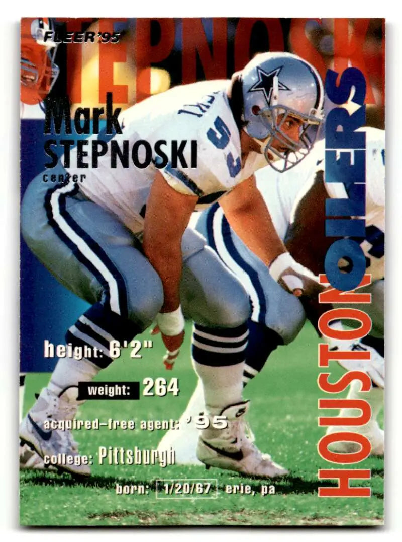 1995 Fleer #154 Mark Stepnoski Houston Oilers Football Cards NM Near ID:57337