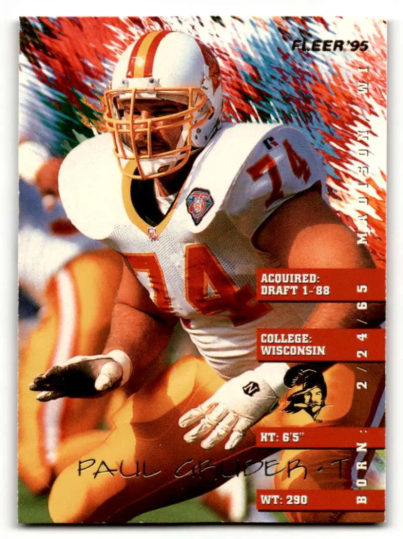 1995 Fleer #374 Paul Gruber Tampa Bay Buccaneers Football Cards NM N ID:57378