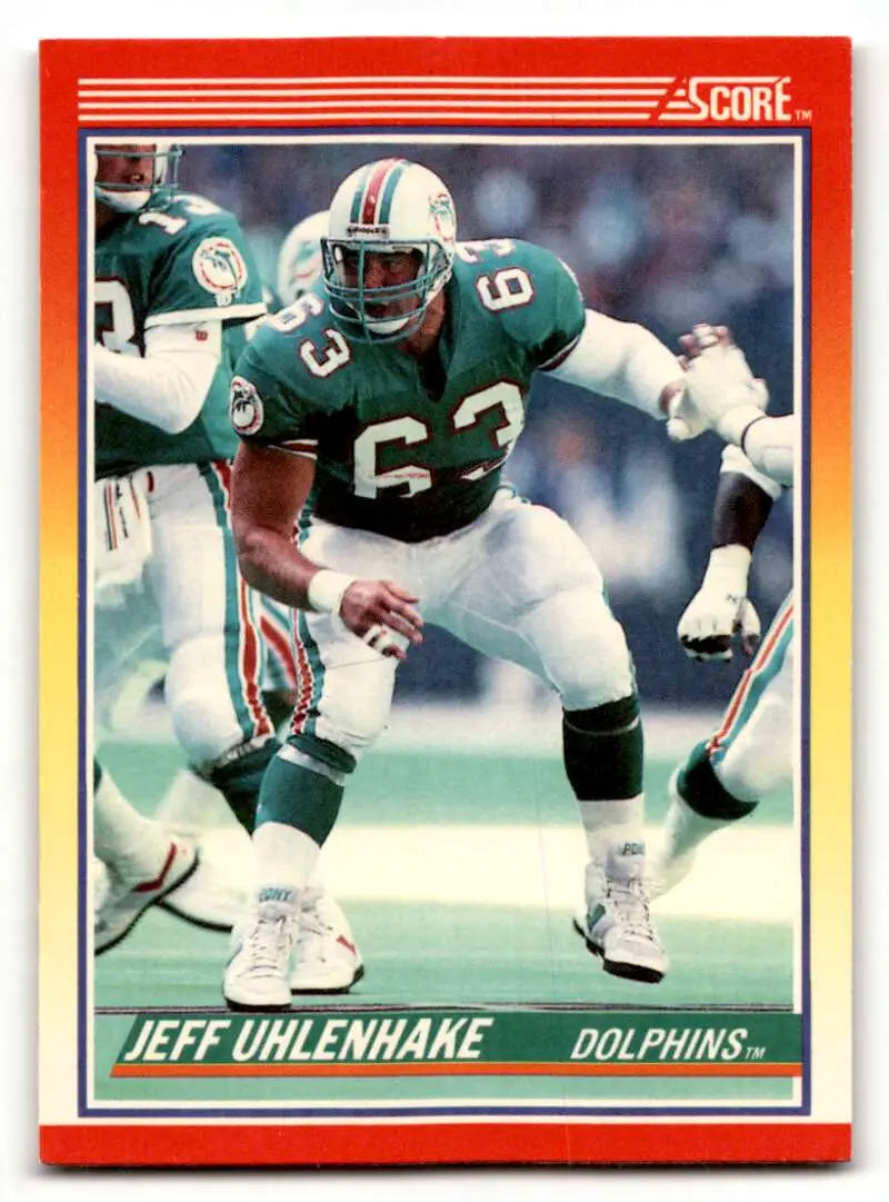 1990 Score #258 Jeff Uhlenhake Miami Dolphins Football Cards EX/NM ID:57412