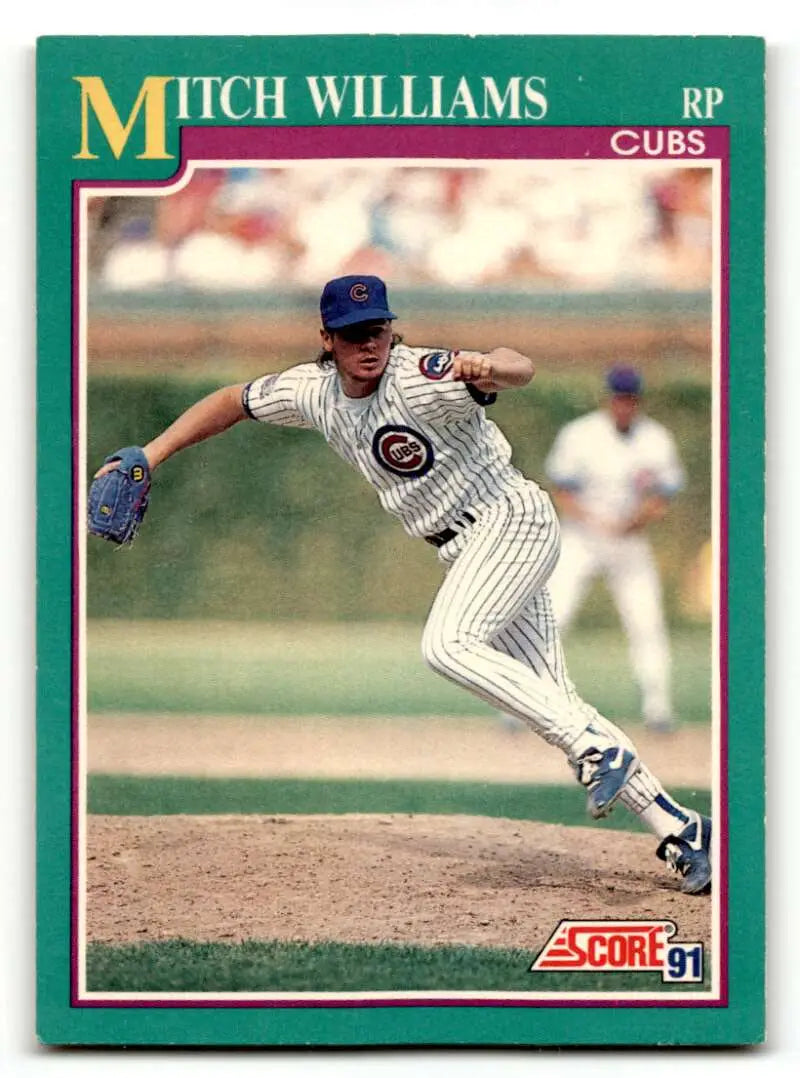 1991 Score #220 Mitch Williams Chicago Cubs Baseball Cards EX/NM ID:57500