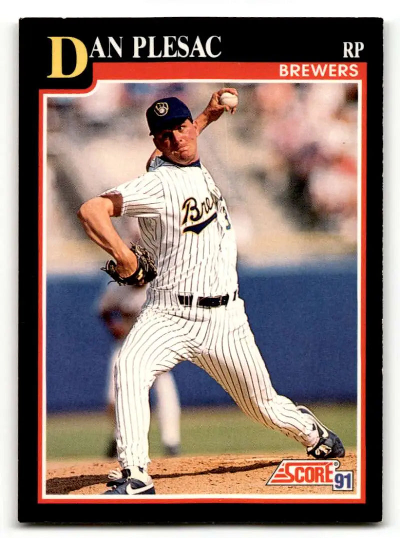 1991 Score #275 Dan Plesac Milwaukee Brewers Baseball Cards EX/NM ID:57501