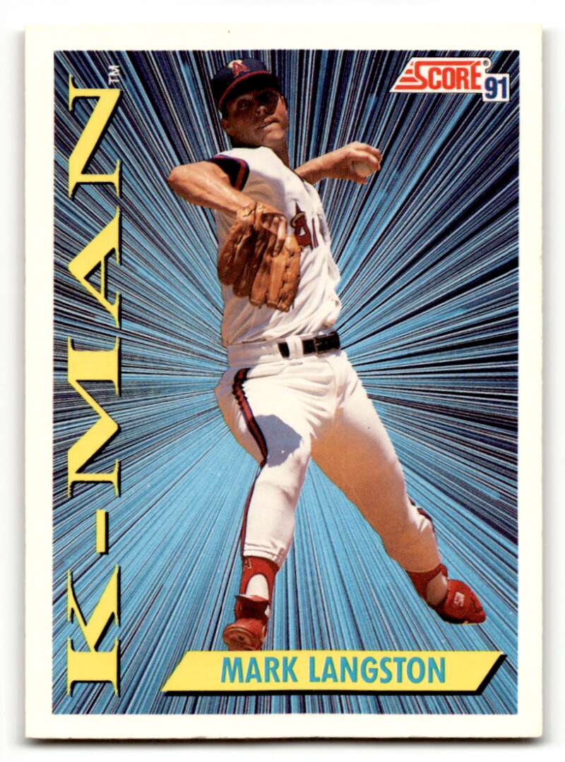 1991 Score #411 Mark Langston California Angels Baseball Cards EX/NM ID:57519