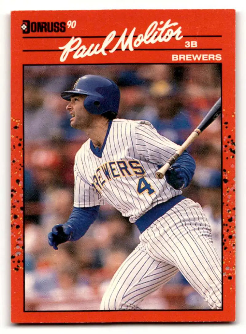 1990 Donruss #103 Paul Molitor Milwaukee Brewers Baseball Cards EX/N ID:57640