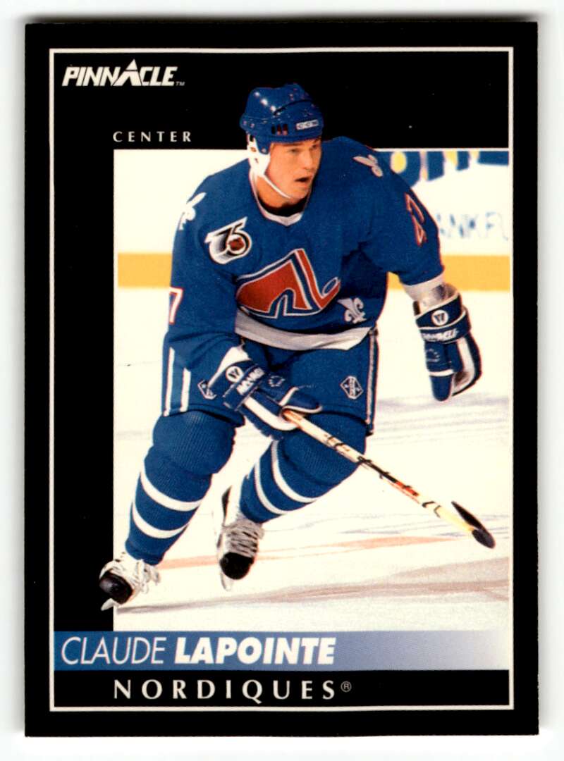 1992 Pinnacle #141 Claude Lapoint Nordiques Hockey Cards EX/NM ID:57745