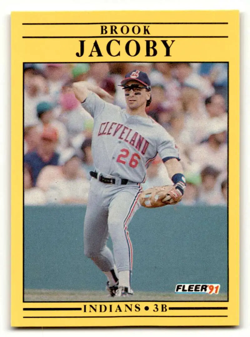 1991 Fleer #369 Brook Jacoby Cleveland Indians Baseball Cards NM Nea ID:58097