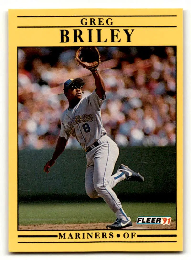 1991 Fleer #444 Greg Briley Seattle Mariners Baseball Cards NM Near ID:58099
