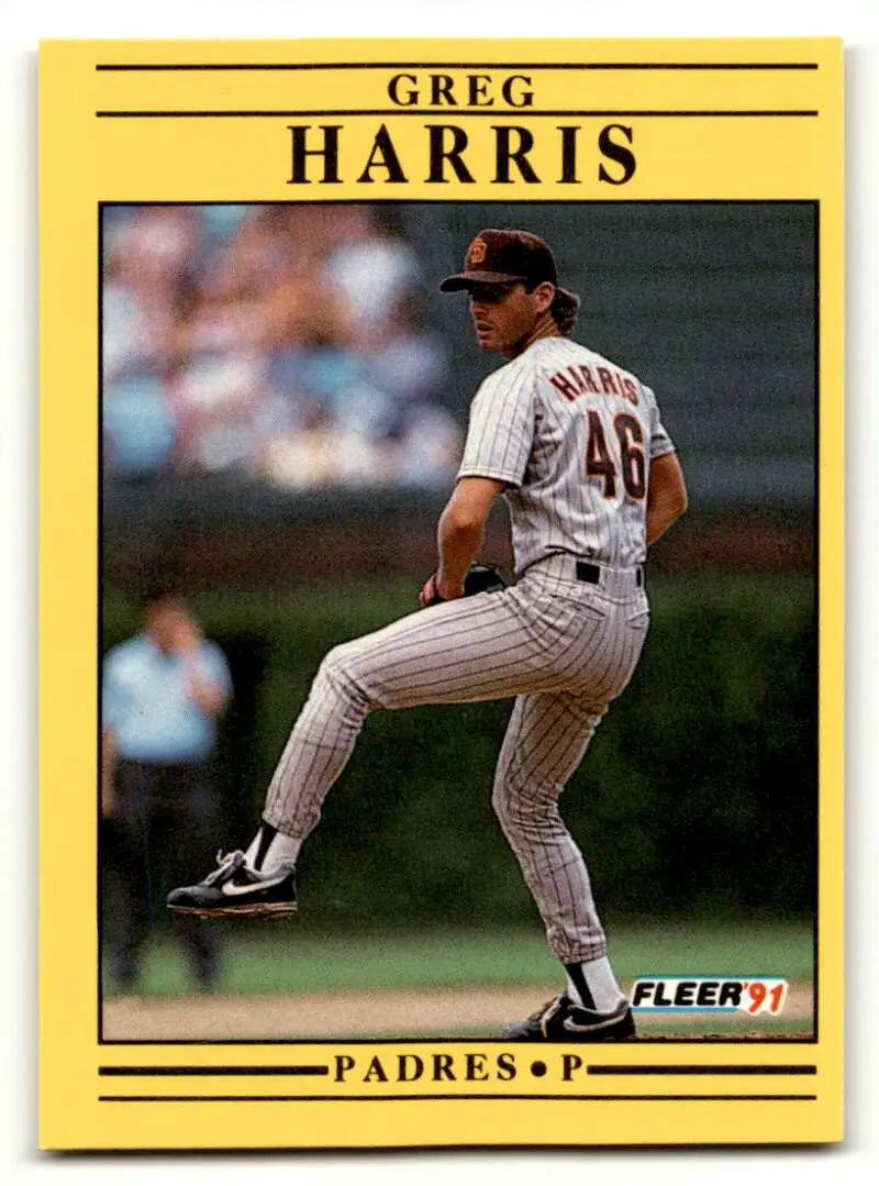 1991 Fleer #531a Greg Harris Wax/Cello Pack version: Right foot partial ID:58112