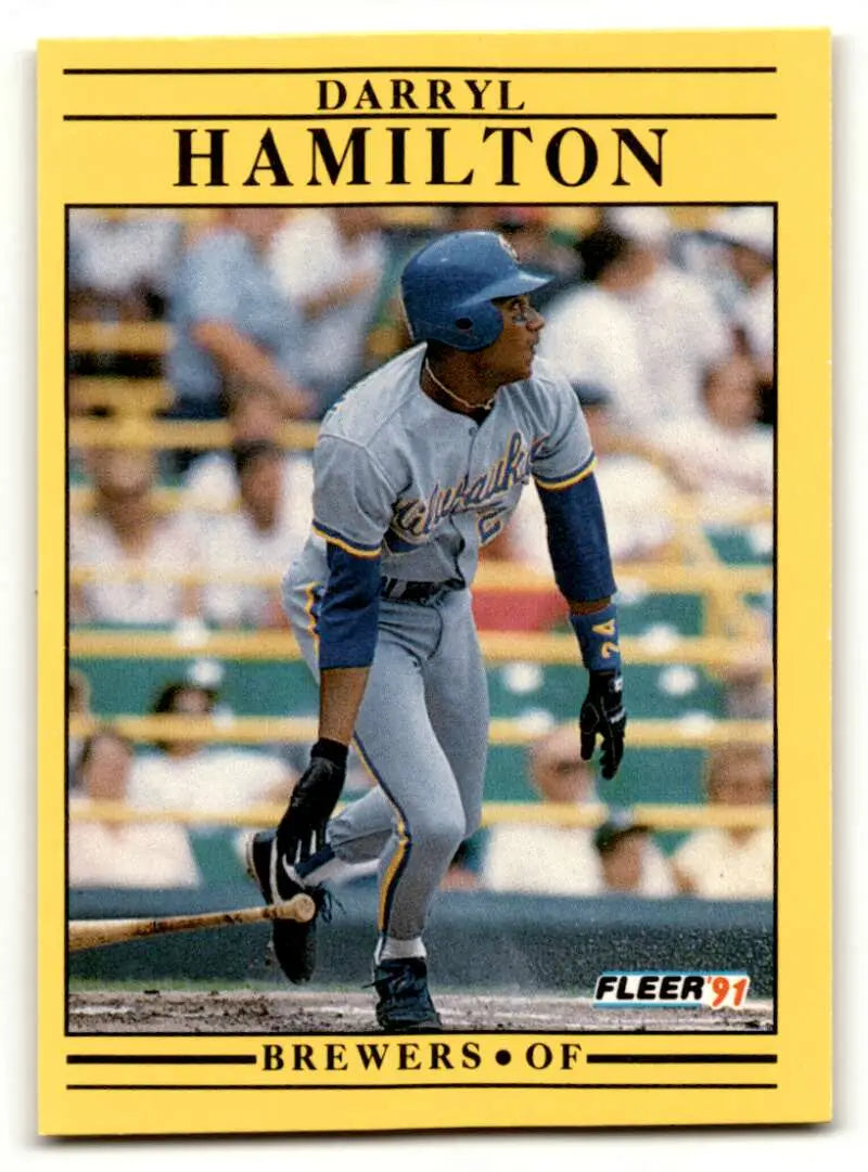 1991 Fleer #585 Darryl Hamilton Milwaukee Brewers Baseball Cards NM ID:58133