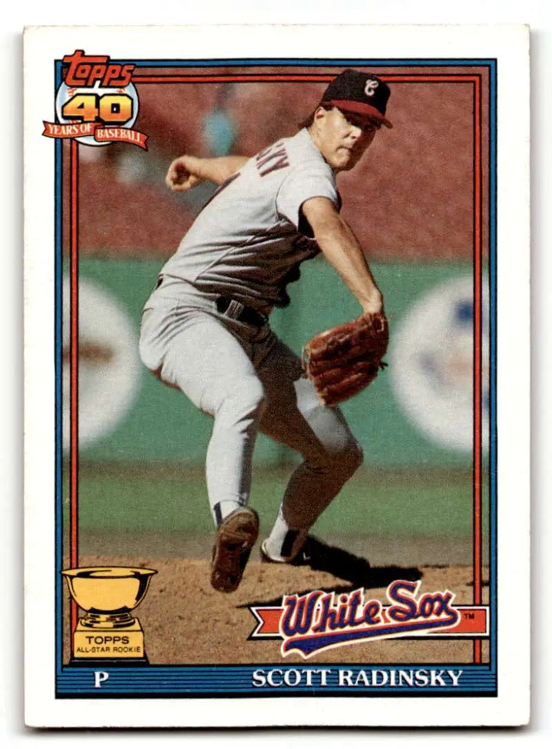 1991 Topps #299 Scott Radinsky Chicago White Sox Baseball Cards EX/N ID:58231