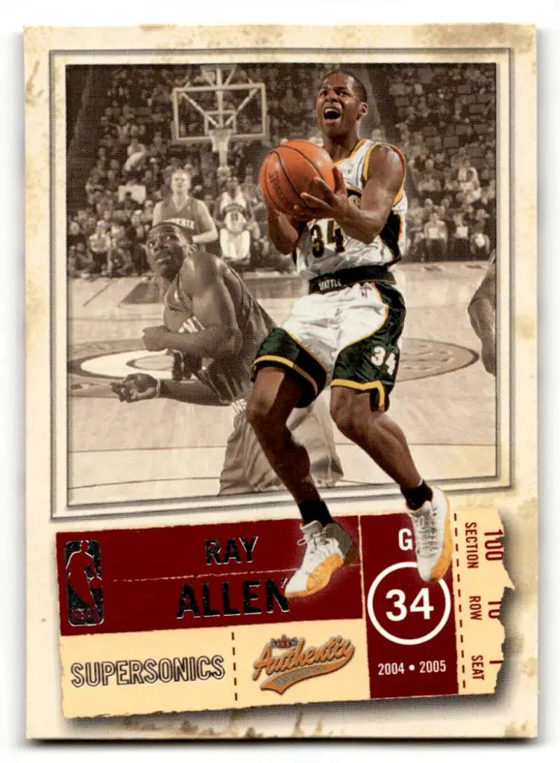 2004 Fleer Authentix #75 Ray Allen Seattle SuperSonics Basketball Ca ID:58785